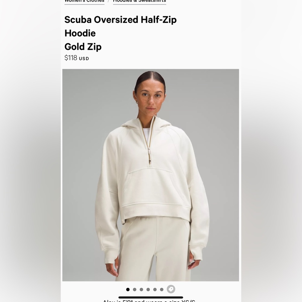 New with tags Lululemon gold zipper scuba hoodie
